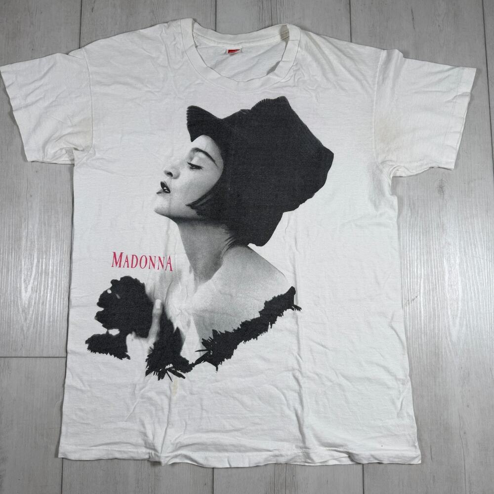 Madonna Vintage 1990 Blond Ambition Tour Shirt Rare White